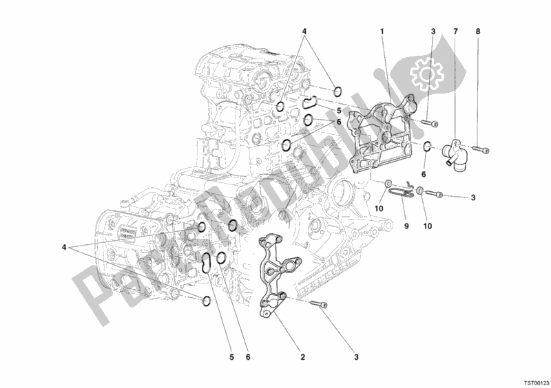 Todas as partes de Coberturas De Cabeça do Ducati Superbike 749 R USA 2006